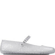 Jimmy Choo Women Clear Jelly Ballerina Flats With Crystal Embellishment