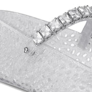 Jimmy Choo Women Clear Jelly Ballerina Flats With Crystal Embellishment