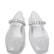 Jimmy Choo Women Clear Jelly Ballerina Flats With Crystal Embellishment
