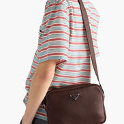 Prada Men Grained Leather Shoulder Bag