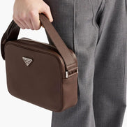 Prada Men Grained Leather Shoulder Bag