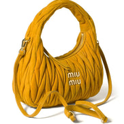 Miu Miu Women Small Wander Matelassé Suede Bag