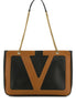 Valentino Garavani Women Black Nappa Leather Medium Viva Superstar Shopping Bag
