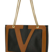 Valentino Garavani Women Black Nappa Leather Medium Viva Superstar Shopping Bag