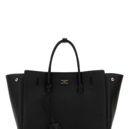 Balenciaga Women Black Leather Small Carry All Hempton Handbag