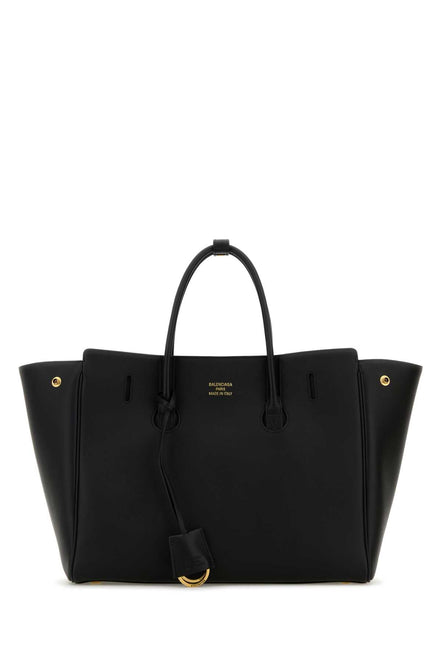 Balenciaga Women Black Leather Small Carry All Hempton Handbag