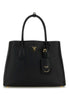 Prada Women Black Leather Small Double Handbag