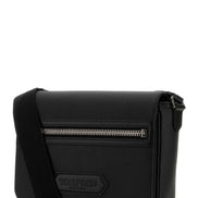 Tom Ford Men Black Leather Small Traveller Crossbody Bag