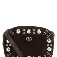 Valentino Garavani Men Brown Suede Nellcã´Te Crossbody Bag