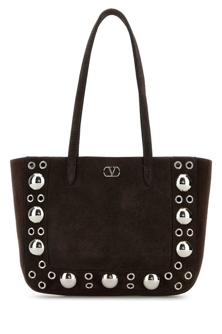 Valentino Garavani Women Brown Suede Nellcã´Te Shopping Bag