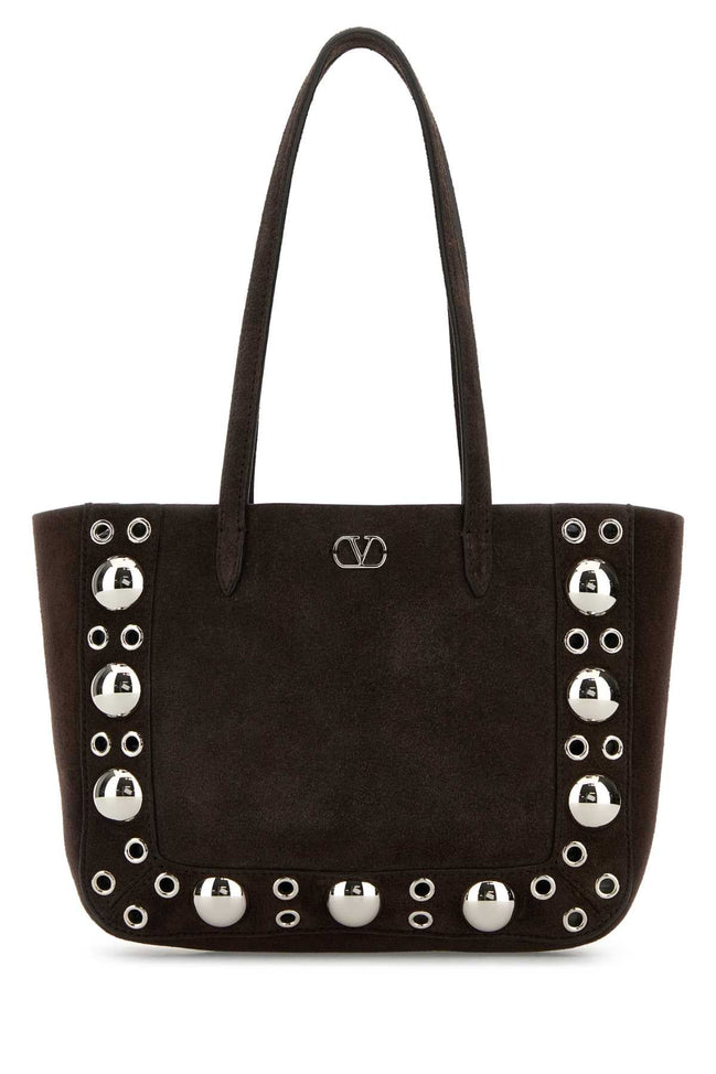 Valentino Garavani Women Brown Suede Nellcã´Te Shopping Bag