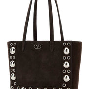 Valentino Garavani Women Brown Suede Nellcã´Te Shopping Bag