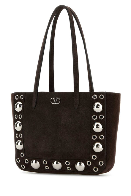 Valentino Garavani Women Brown Suede Nellcã´Te Shopping Bag