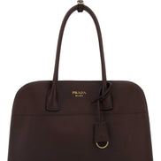 Prada Women Aubergine Leather Medium Shopping Bag