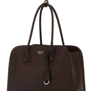 Prada Women Aubergine Leather Medium Shopping Bag