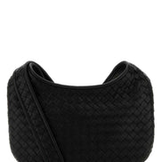 Bottega Veneta Men Black Leather Small Veneto Crossbody Bag