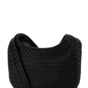 Bottega Veneta Men Black Leather Small Veneto Crossbody Bag
