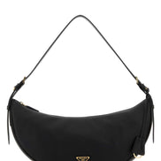 Prada Women Black Leather Large Prada Demi-Lune Crossbody Bag