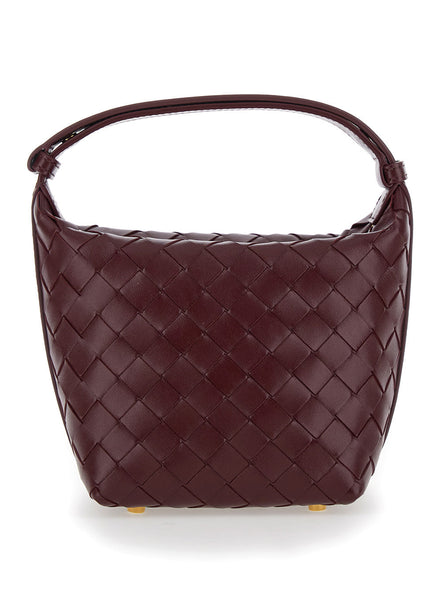Bottega Veneta Women 'Candy Wallace' Bordeaux Handbag With Intrecciato Motif In Leather Woman