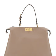 Fendi Women 'Pekaboo Soft Large' Grey Handbag With Twist Lock In Leather Woman