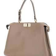 Fendi Women 'Pekaboo Soft Large' Grey Handbag With Twist Lock In Leather Woman