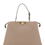 Fendi Women 'Pekaboo Soft Large' Grey Handbag With Twist Lock In Leather Woman