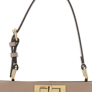Fendi Women 'Pekaboo Soft Large' Grey Handbag With Twist Lock In Leather Woman