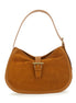 Alexander Mcqueen Women Brown Shoulder Bag With Adjustable Shoulder Strap And T Buckle Closure On The Front In Suede Woman