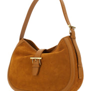 Alexander Mcqueen Women Brown Shoulder Bag With Adjustable Shoulder Strap And T Buckle Closure On The Front In Suede Woman