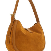 Alexander Mcqueen Women Brown Shoulder Bag With Adjustable Shoulder Strap And T Buckle Closure On The Front In Suede Woman