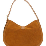 Alexander Mcqueen Women Brown Shoulder Bag With Adjustable Shoulder Strap And T Buckle Closure On The Front In Suede Woman