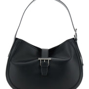 Alexander Mcqueen Women Black Shoulder Bag With Adjustable Shoulder Strap And T Buckle Closure On The Front In Leather Woman