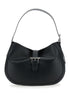 Alexander Mcqueen Women Black Shoulder Bag With Adjustable Shoulder Strap And T Buckle Closure On The Front In Leather Woman