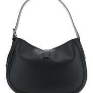 Alexander Mcqueen Women Black Shoulder Bag With Adjustable Shoulder Strap And T Buckle Closure On The Front In Leather Woman