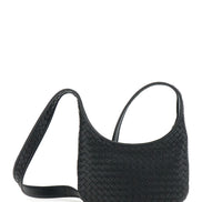 Bottega Veneta Men 'Veneto' Black Shoulder Bag With Fixed Shoulder Strap And All-Over Intrecciato Motif In Leather Man