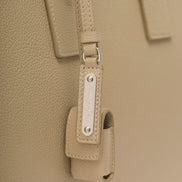 Saint Laurent Men 'Sac De Jour' Beige Tote Bag With Embossed Logo In Grainy Leather Man