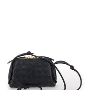 Bottega Veneta Women Crossbody Bag 'Concert' With Intreccio Motif In Black Leather For Women