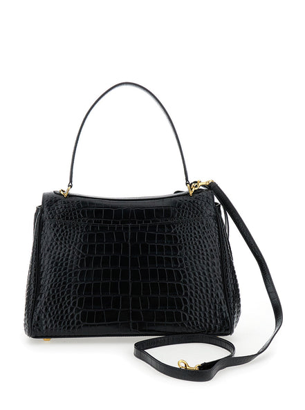 Balenciaga Women Handbag 'Rodeo' With Removable Shoulder Strap In Black Leather For Women