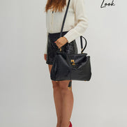 Balenciaga Women Handbag 'Rodeo' With Removable Shoulder Strap In Black Leather For Women