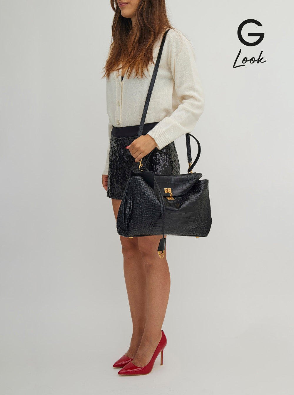 Balenciaga Women Handbag 'Rodeo' With Removable Shoulder Strap In Black Leather For Women