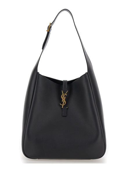 Saint Laurent Women Shoulder Bag 'Le 5 À 7 Grande' With Cassandre In Black Smooth Leather For Women