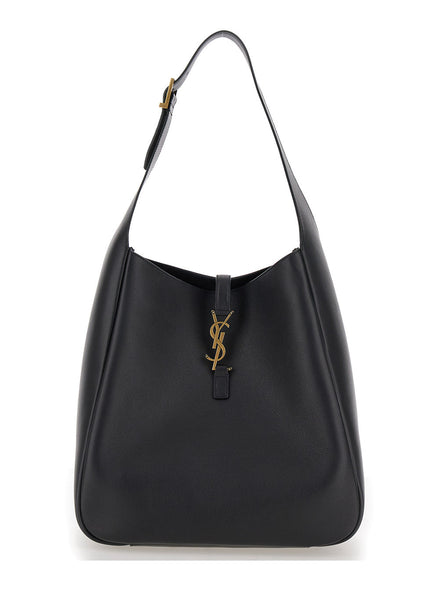 Saint Laurent Women Shoulder Bag 'Le 5 À 7 Grande' With Cassandre In Black Smooth Leather For Women