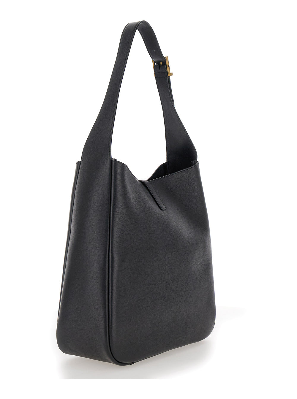 Saint Laurent Women Shoulder Bag 'Le 5 À 7 Grande' With Cassandre In Black Smooth Leather For Women
