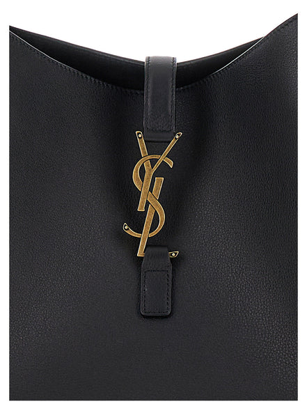 Saint Laurent Women Shoulder Bag 'Le 5 À 7 Grande' With Cassandre In Black Smooth Leather For Women
