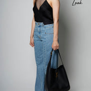 Saint Laurent Women Shoulder Bag 'Le 5 À 7 Grande' With Cassandre In Black Smooth Leather For Women