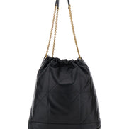 Saint Laurent Women Crossbody Bag 'Jamie' With Two Top Handles With Chain And Cassandre Plate On The Front In Black Leather For Women
