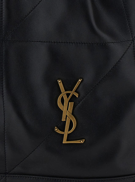 Saint Laurent Women Crossbody Bag 'Jamie' With Two Top Handles With Chain And Cassandre Plate On The Front In Black Leather For Women