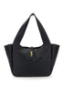 Saint Laurent Women Tote Bag With Two Top Handles And Hook Closure Cassandre In Grained Black Leather For Women