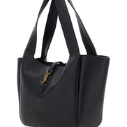 Saint Laurent Women Tote Bag With Two Top Handles And Hook Closure Cassandre In Grained Black Leather For Women