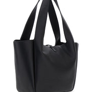 Saint Laurent Women Tote Bag With Two Top Handles And Hook Closure Cassandre In Grained Black Leather For Women